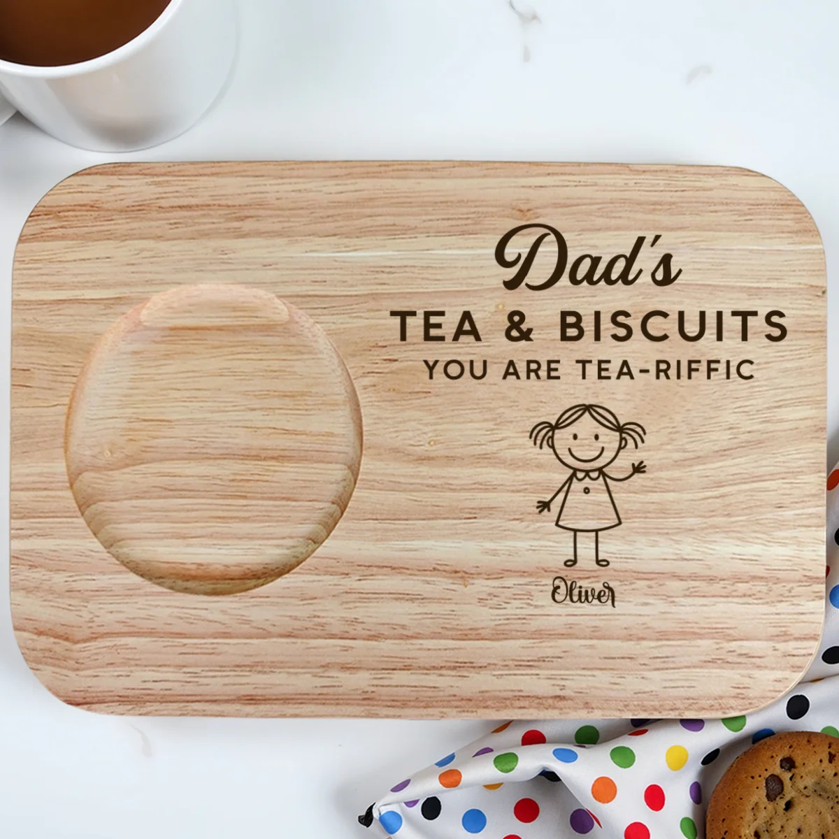 Grandpa You Are Tea-riffic - Personalized Custom Wooden Treat Board - Image 8