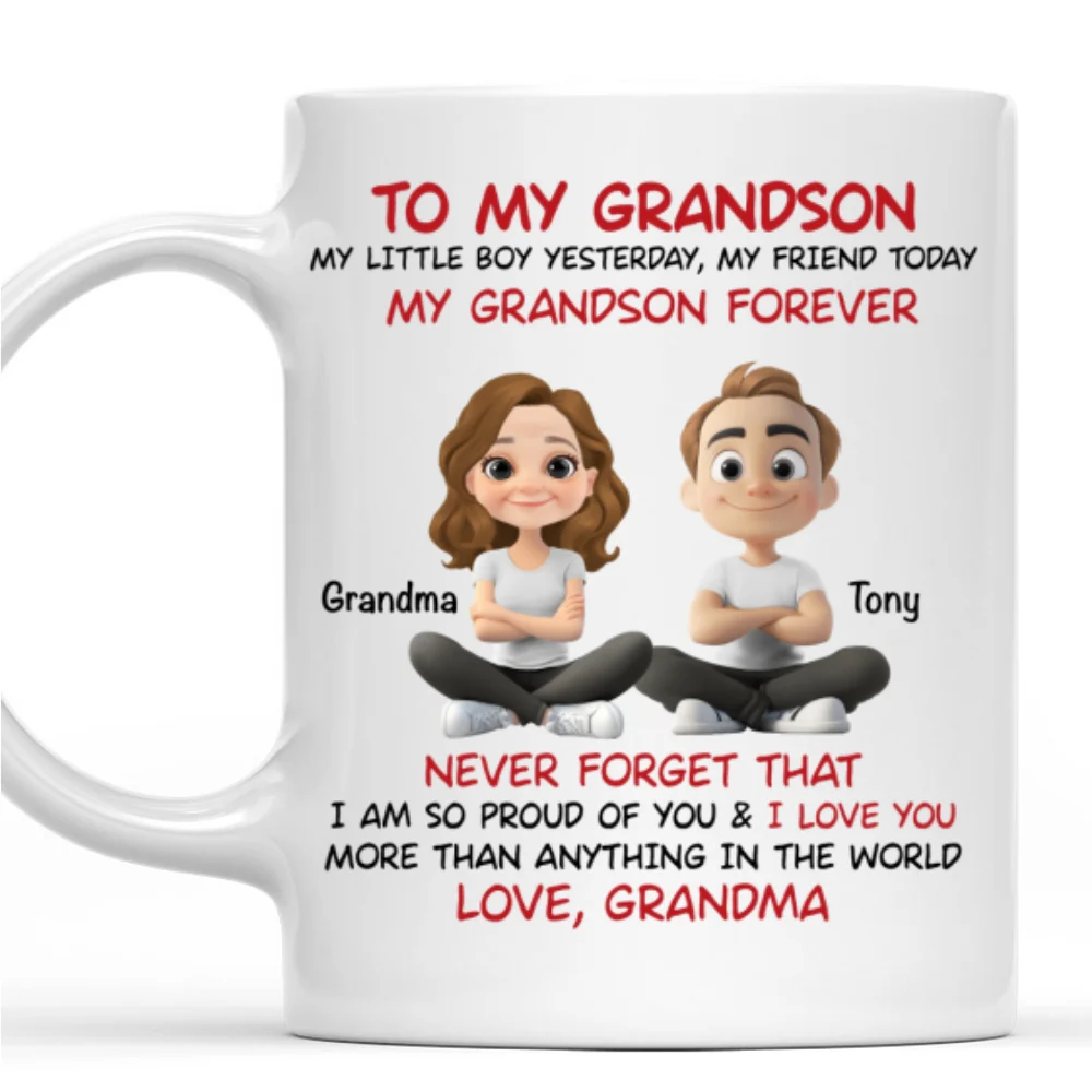 Grandson You Are My Little Boy Yesterday - Personalized Custom Coffee Mug - Image 6