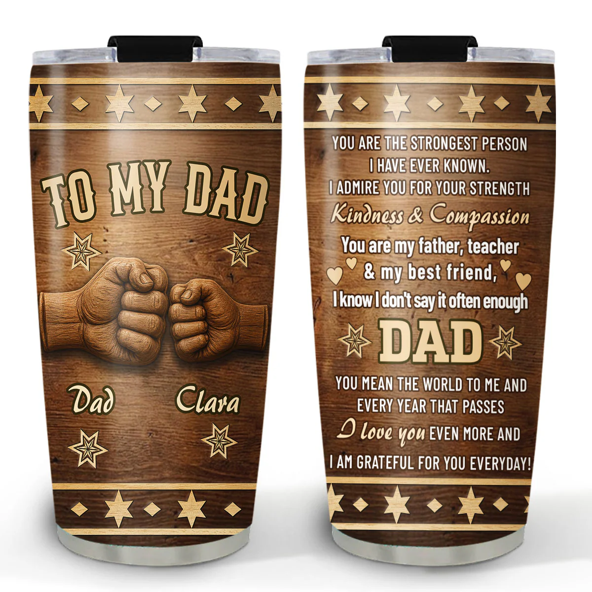 Grateful For You - Personalized Custom 3D Effect Tumbler