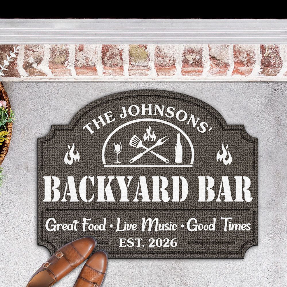 Great Time At Backyard - Personalized Custom Doormat - Image 5