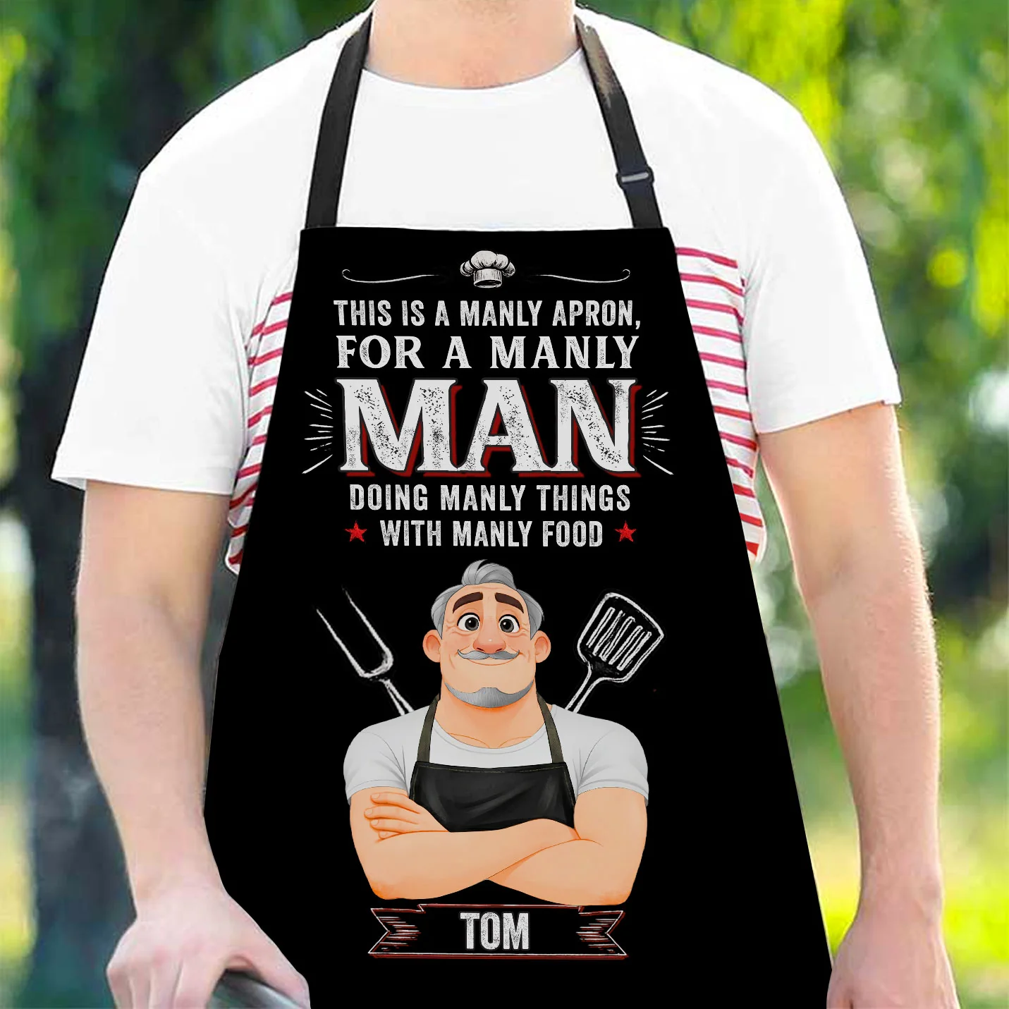 Grill Like A Man - Personalized Custom Apron - Image 2