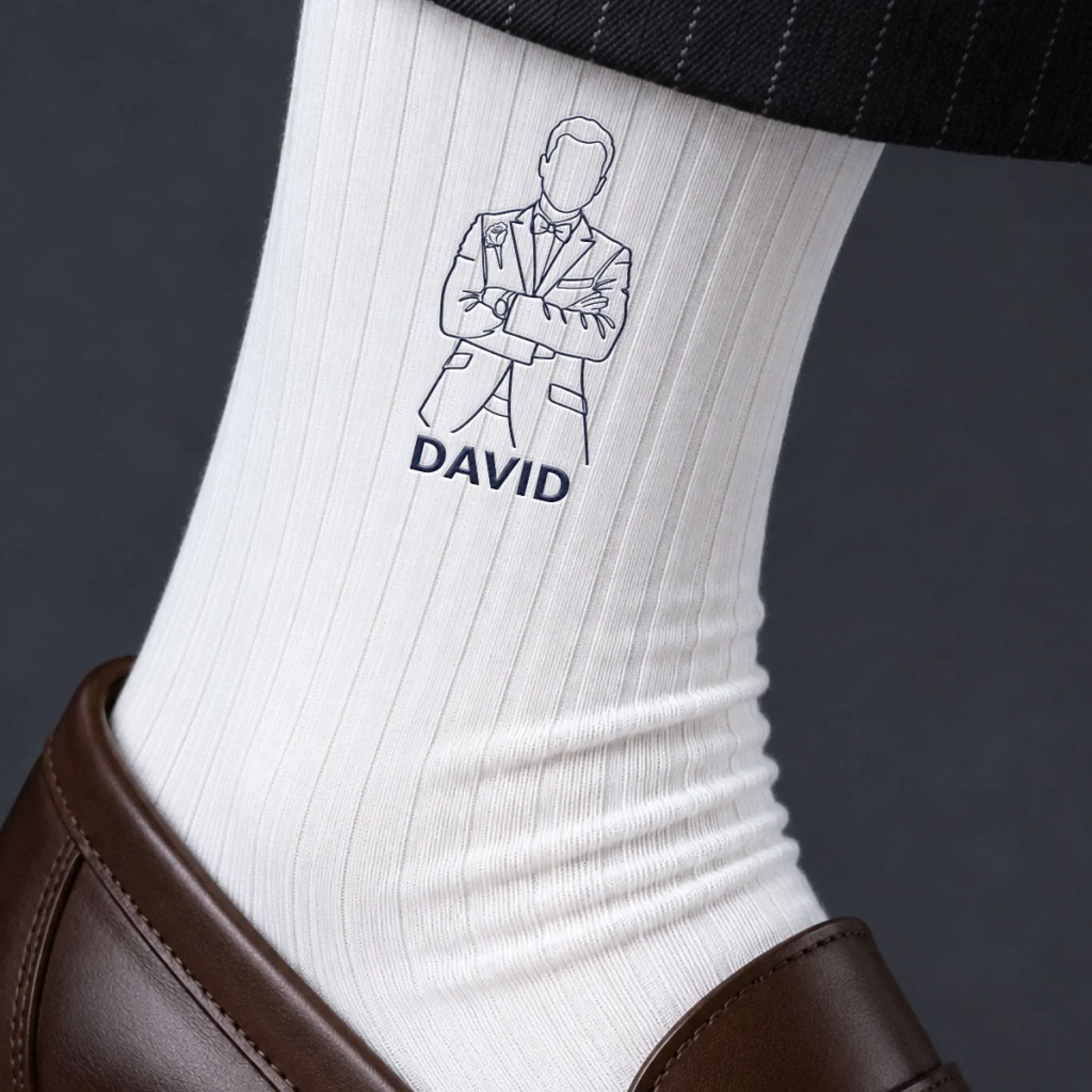 Groomsmen Proposal Wedding - Personalized Custom Men Socks - Image 5