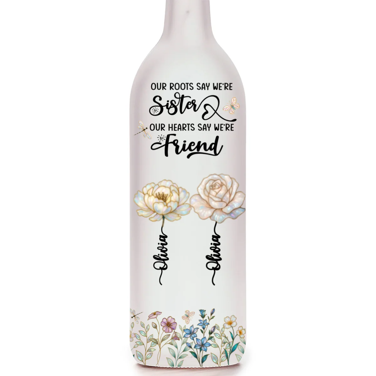 Growing Together Blooming Forever - Personalized Custom Bottle Lamp - Image 6