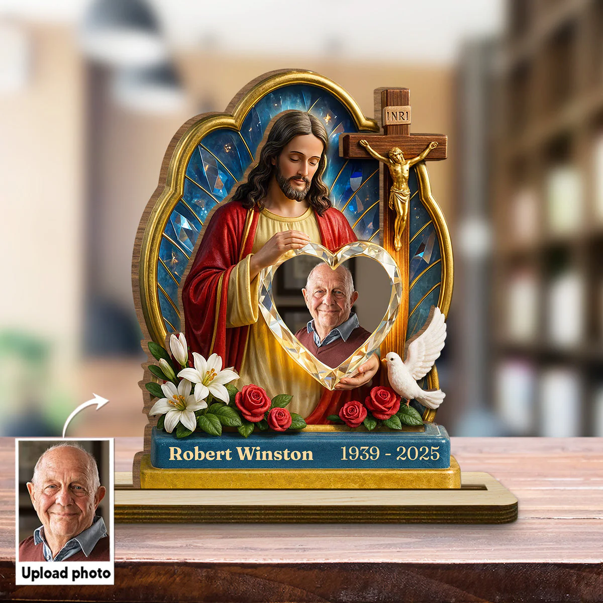 Guardian Of My Heart - Personalized Custom 2-Layer Wood Plaque With Flat Base - Image 6