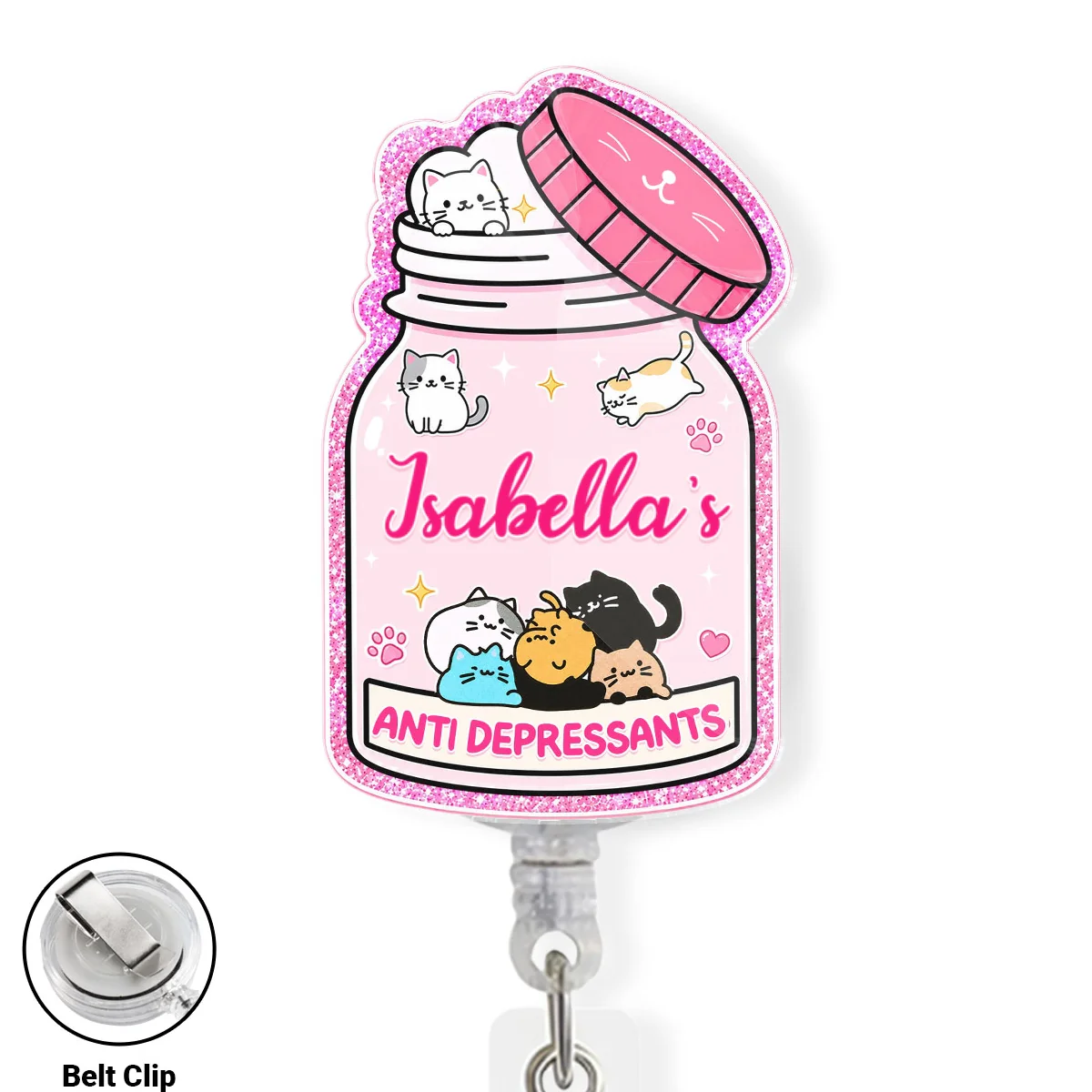 Handle With Love Please - Personalized Custom Acrylic Badge Reel - Image 6
