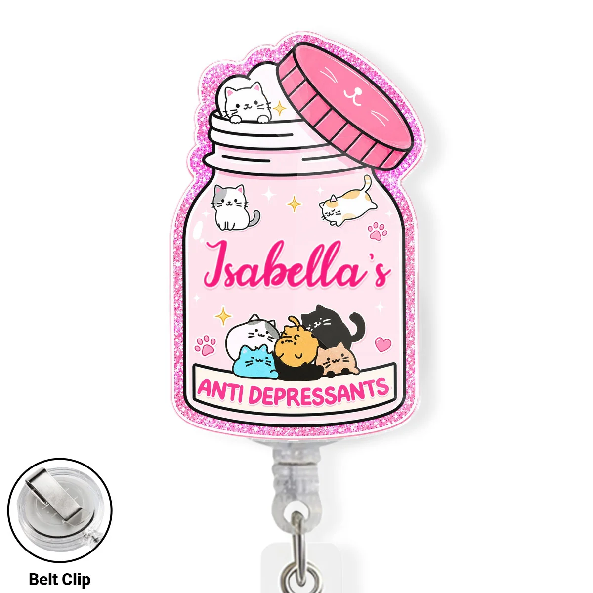 Handle With Love Please - Personalized Custom Acrylic Badge Reel - Image 7