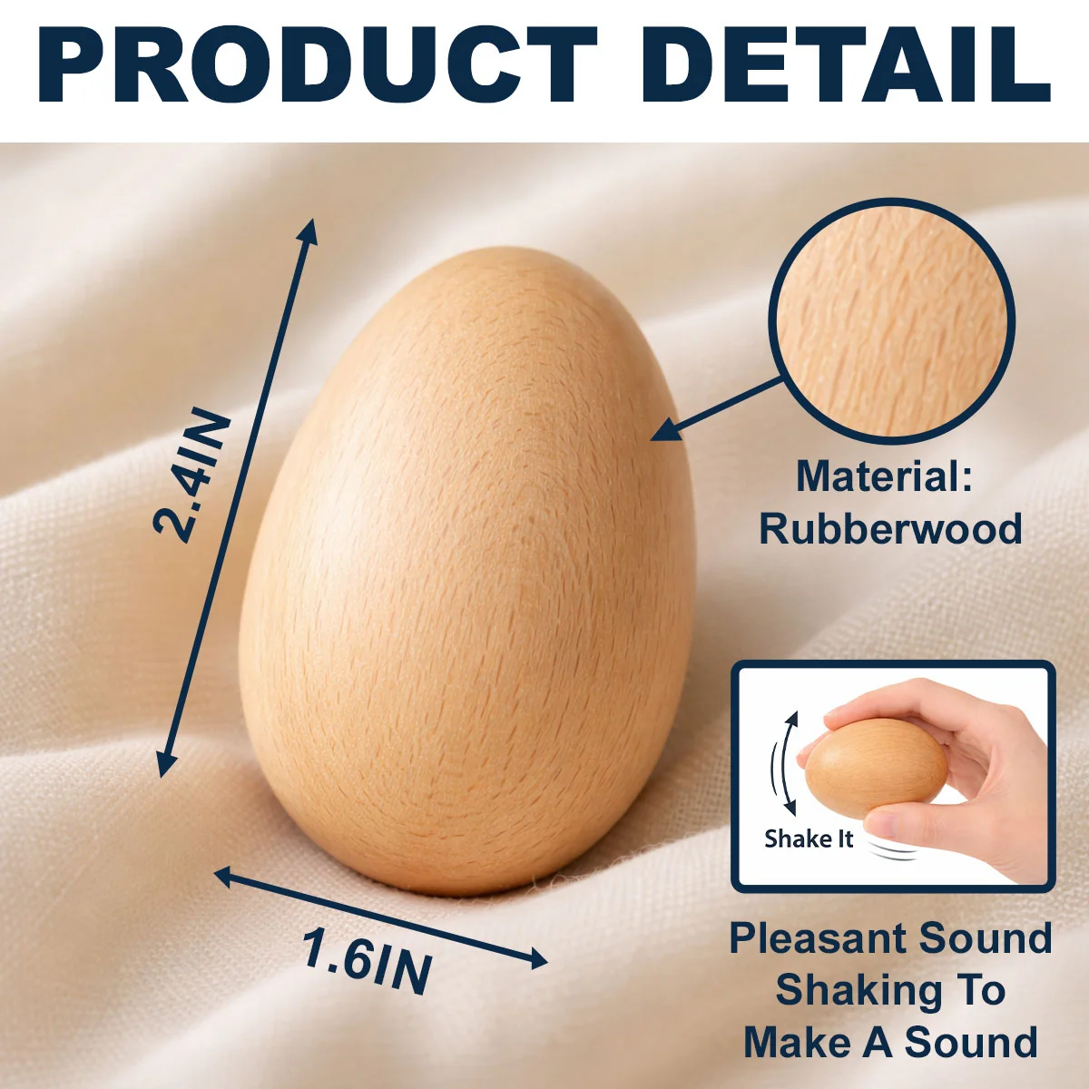 Happy Easter Cute Bunny - Personalized Custom Wooden Egg Shaker - Image 5