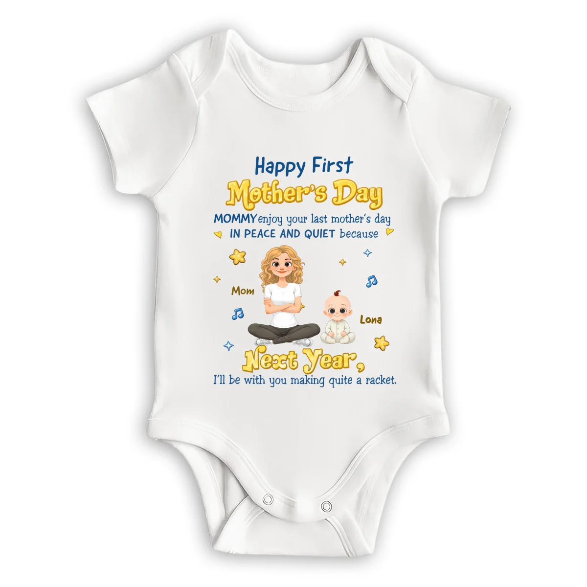 Happy First Mothers Day - Personalized Custom Baby Onesie - Image 5
