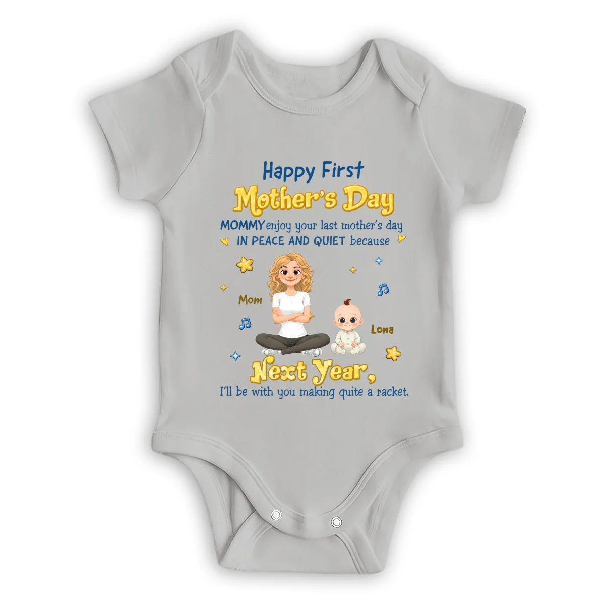 Happy First Mothers Day - Personalized Custom Baby Onesie - Image 6