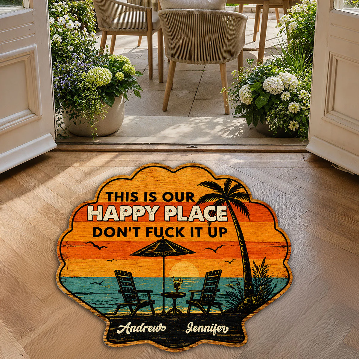 Happy Place Warning - Personalized Custom Doormat - Image 5