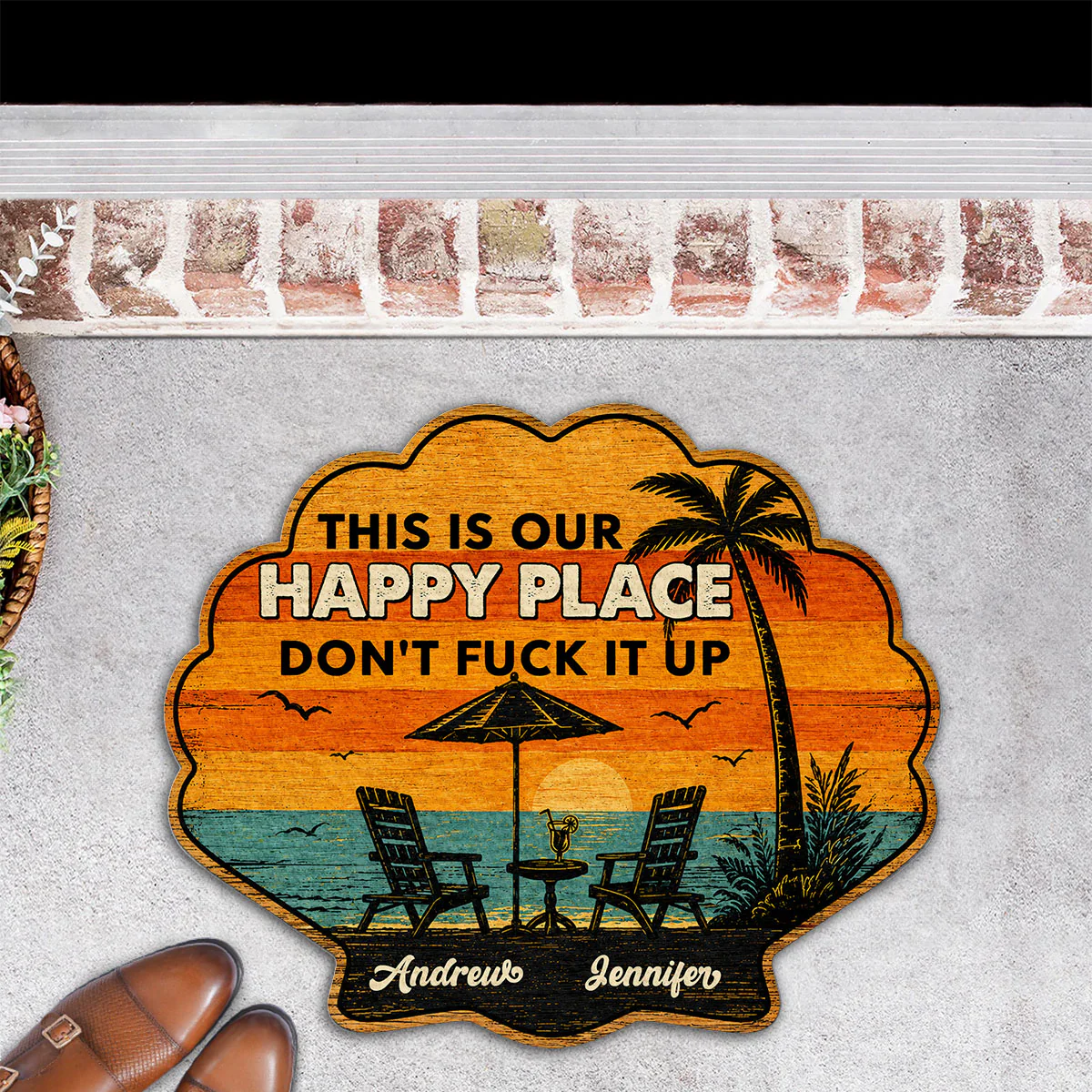 Happy Place Warning - Personalized Custom Doormat - Image 6