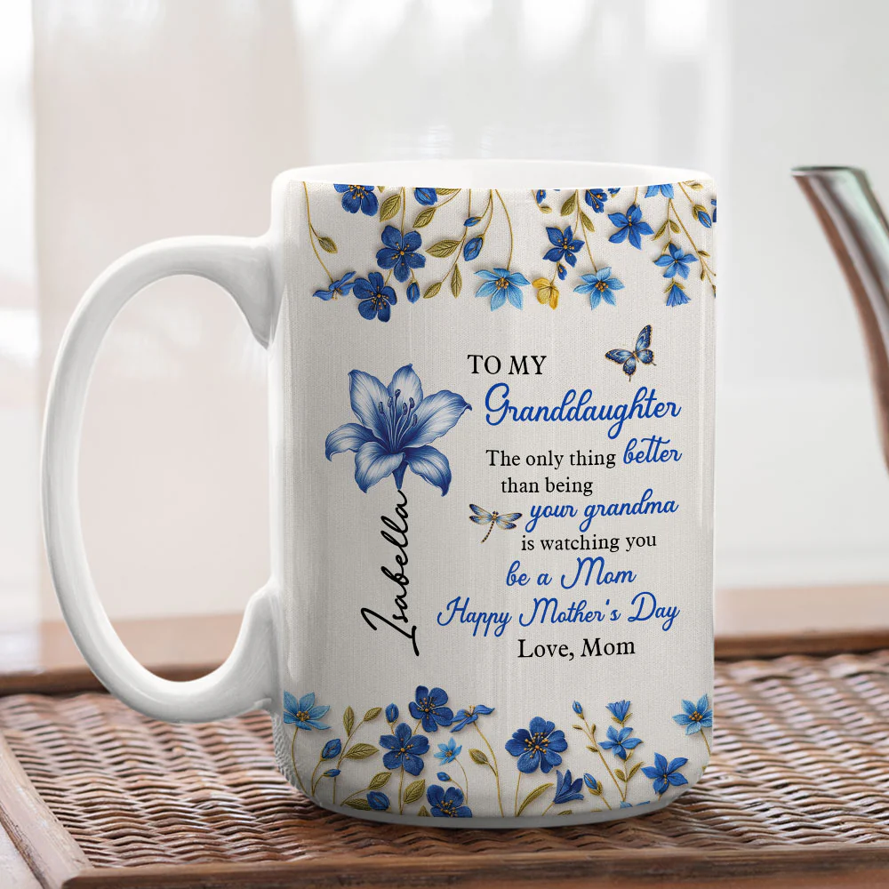 Happy Watching You Grow Granddaughter - Personalized Custom Coffee Mug - Image 3