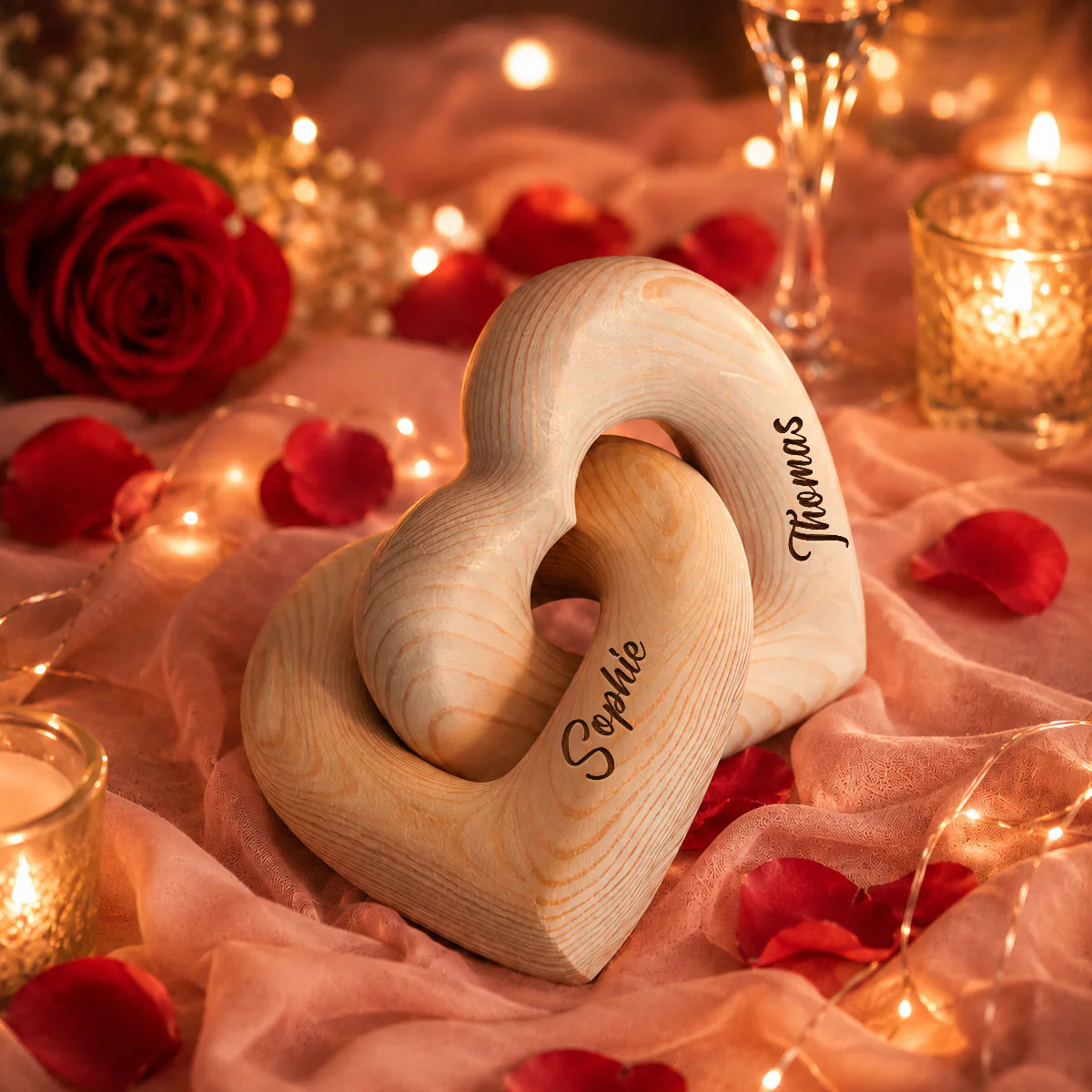 Heart To Heart - Personalized Custom Engraved Infinity Heart Sculpture - Image 4