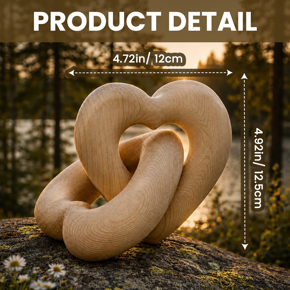 Heart To Heart - Personalized Custom Engraved Infinity Heart Sculpture - Image 5