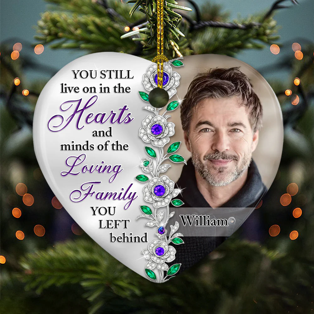 Hearts And Minds Of The Loving Family - Personalized Custom Ceramic Ornament - Image 4