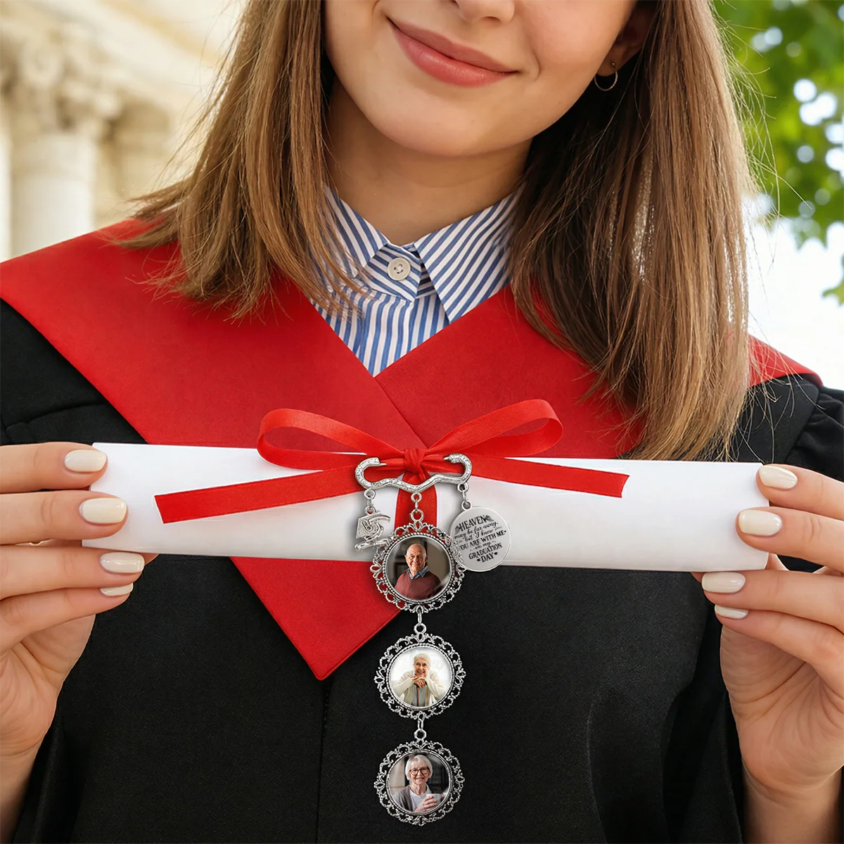 Heaven May Be Far Away - Personalized Custom Graduation Tassel Pin - Image 4