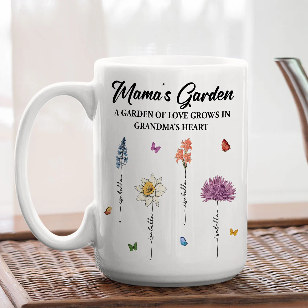 Her Garden Grows With Love - Personalized Custom Coffee Mug - Image 5