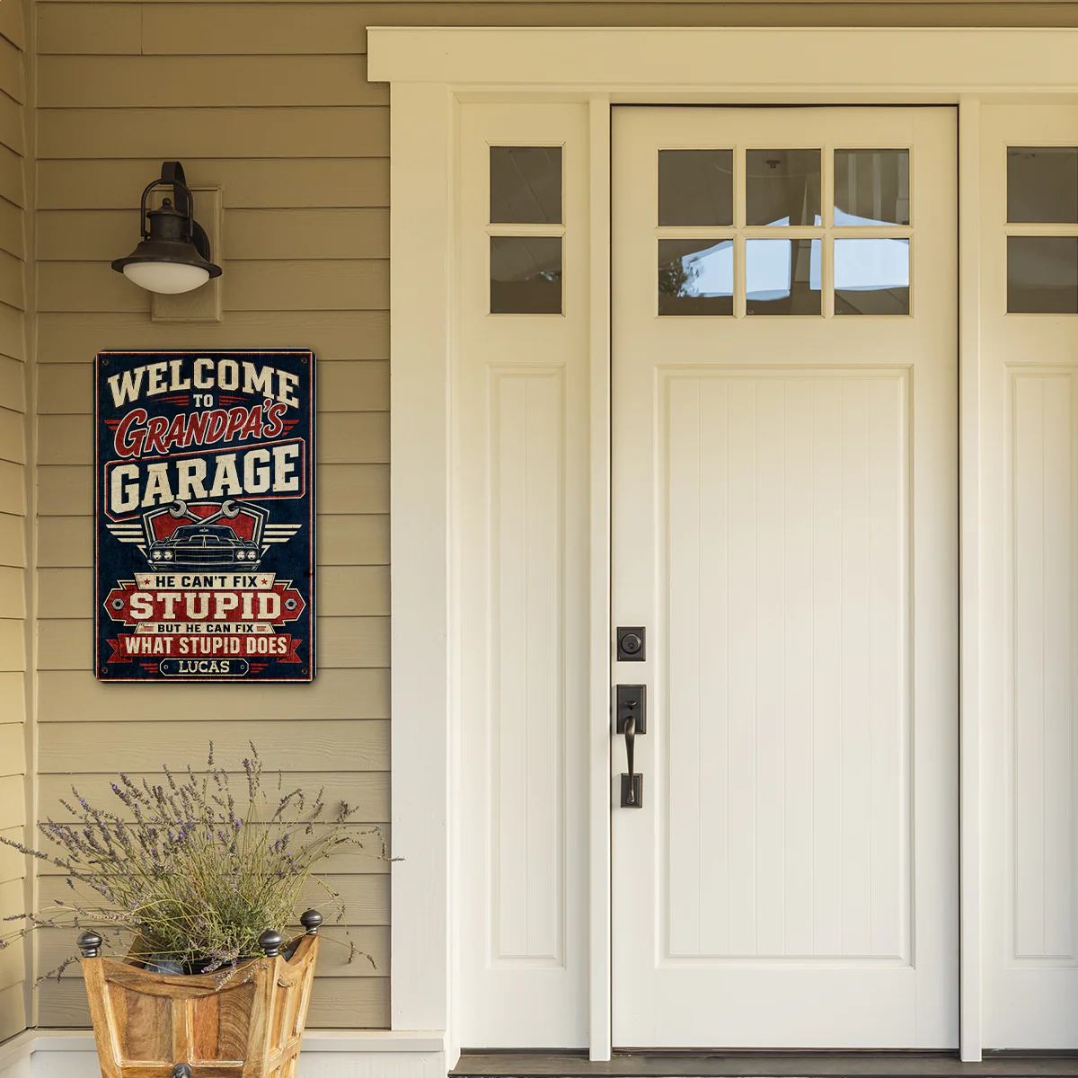 Here To Fix What Stupid Does - Personalized Custom Metal Sign - Image 4