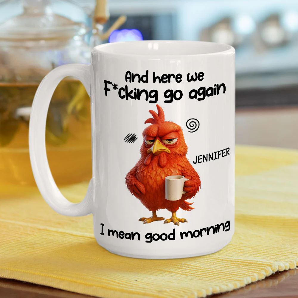 Here We Go Again - Personalized Custom Coffee Mug - Image 5