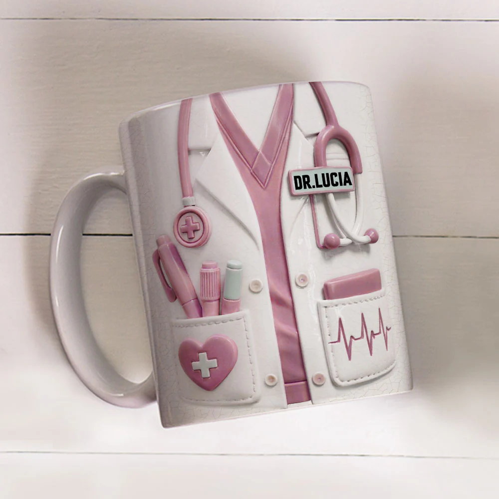 Heroes In White Coats - Personalized Custom 3D Inflated Effect Mug - Image 3