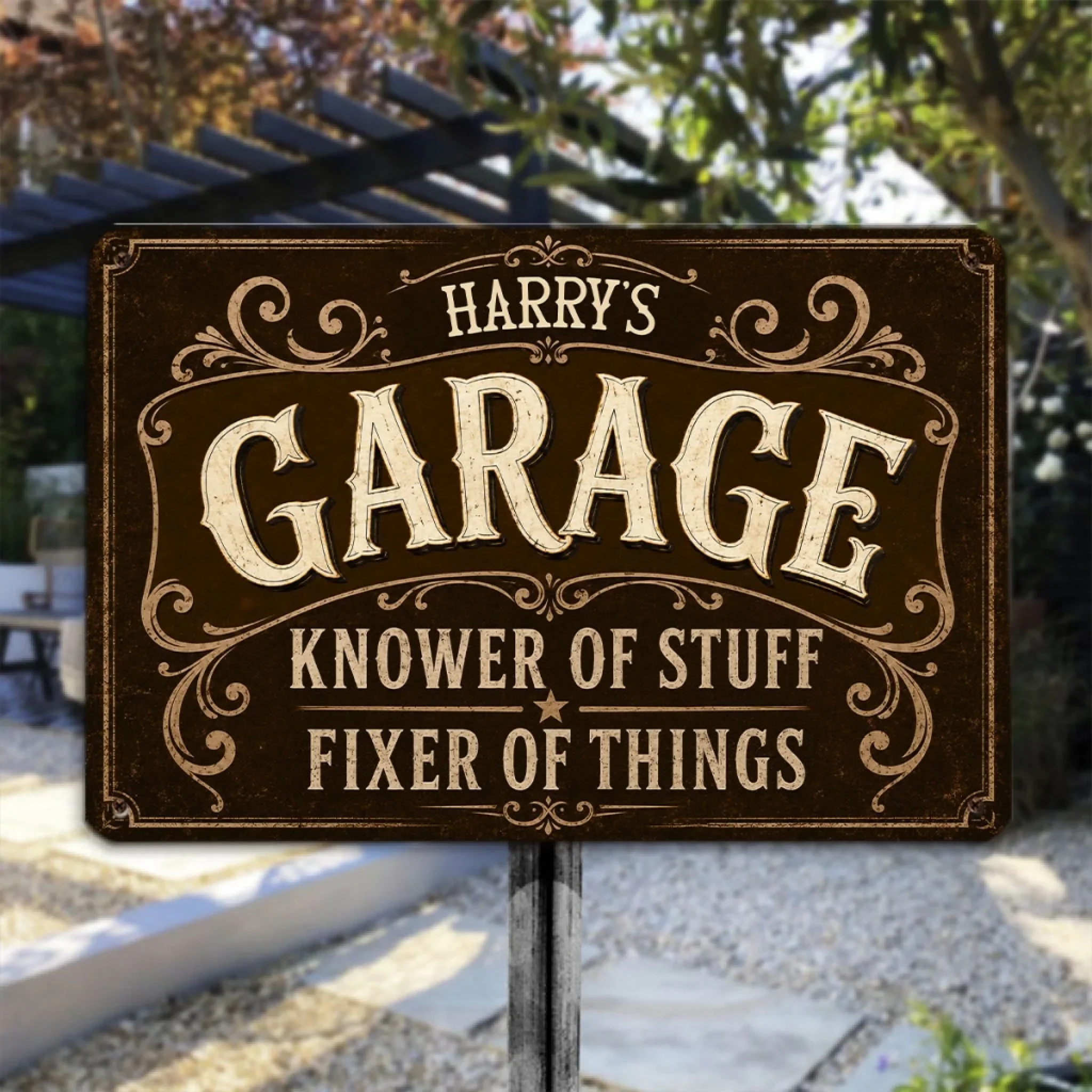 His Favorite Place - Personalized Custom Metal Sign - Image 2