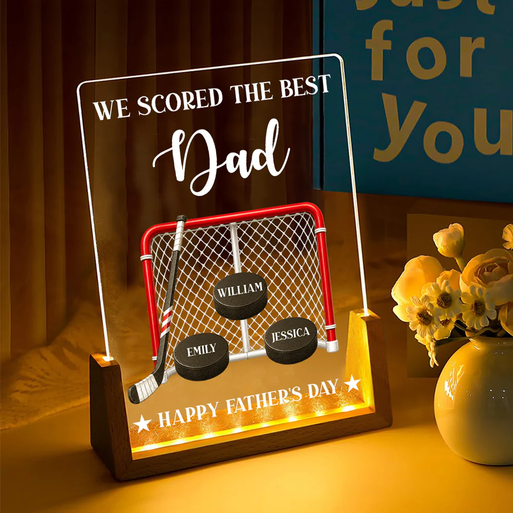 Hockey Daddy - Personalized Custom Night Light - Image 2