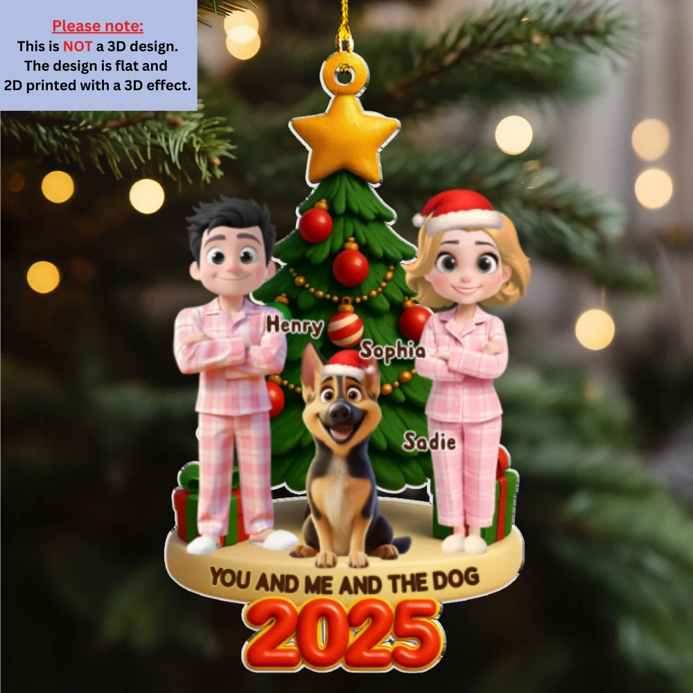 Holiday Family And Pets - Personalized Custom Acrylic Ornament - Image 7