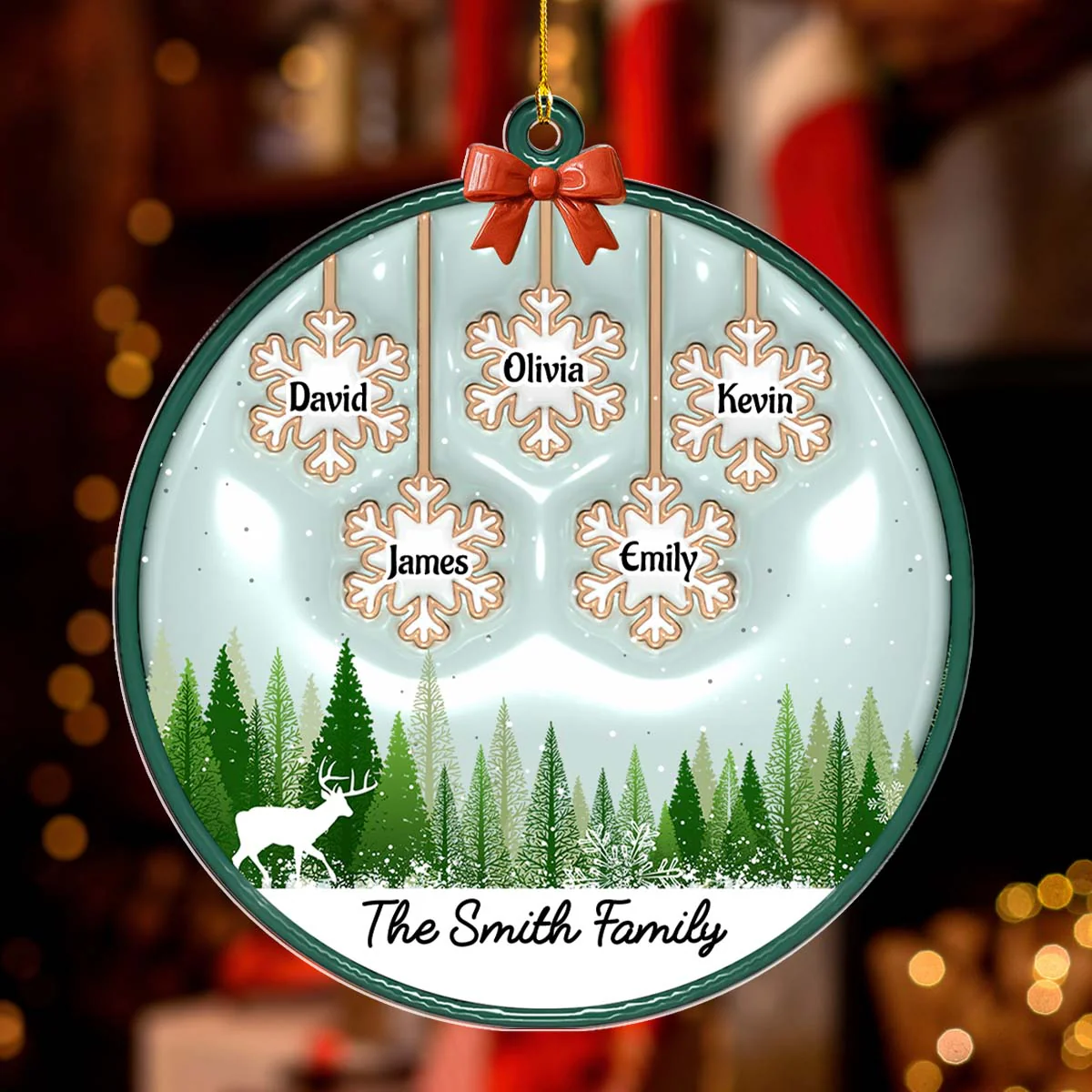 Holiday Season - Personalized Custom 3D Inflated Effect Acrylic Ornament - Image 3