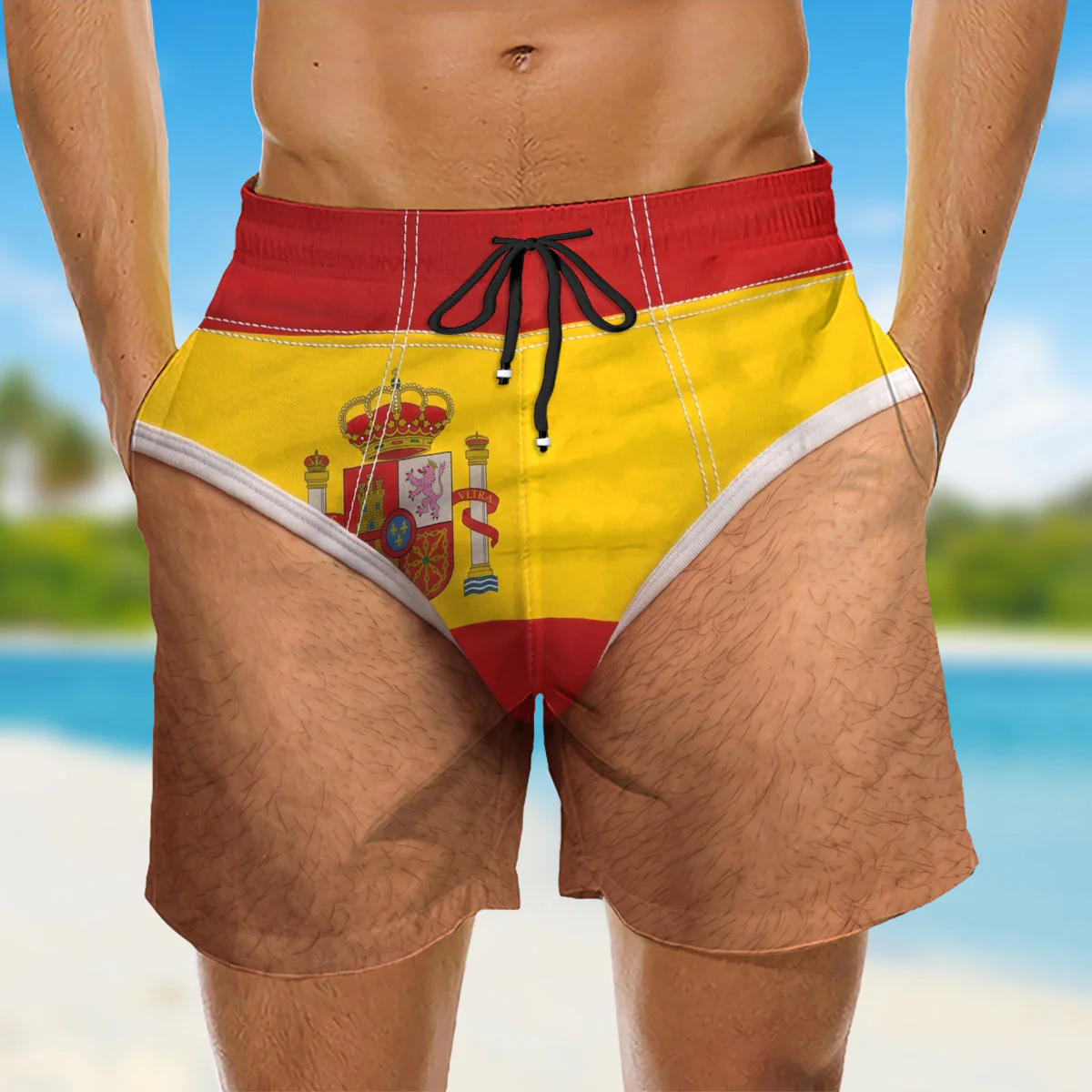 Hombre de Vacaciones de Verano en España - Shorts de Playa Personalizados - Image 3