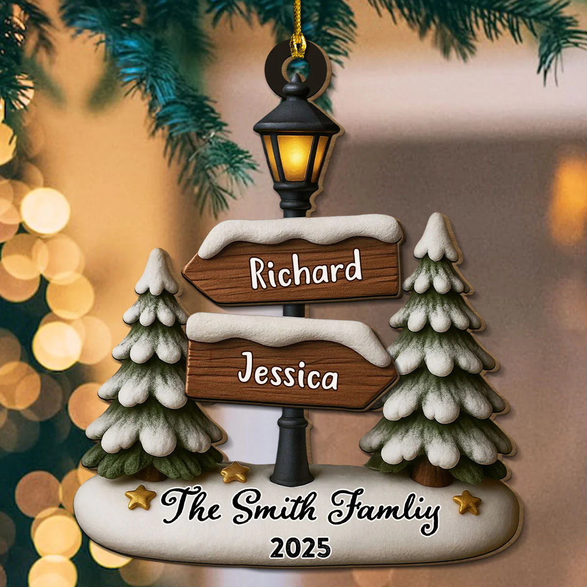 Home Is Where Love Lives - Personalized Custom 2-Layered Wood Ornament - Image 3
