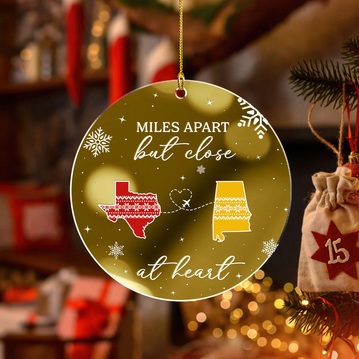 Home Is Where - Personalized Custom Mirrored Acrylic Ornament - Image 4
