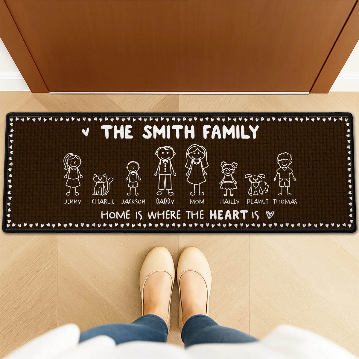 Home Is Where The Heart Is - Personalized Custom Runner Rug - Image 4