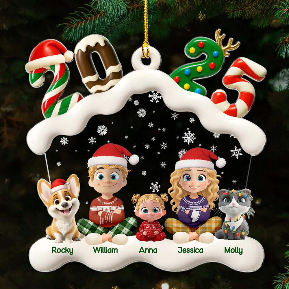 Home Sweet Home Family - Personalized Custom Acrylic Ornament - Image 4