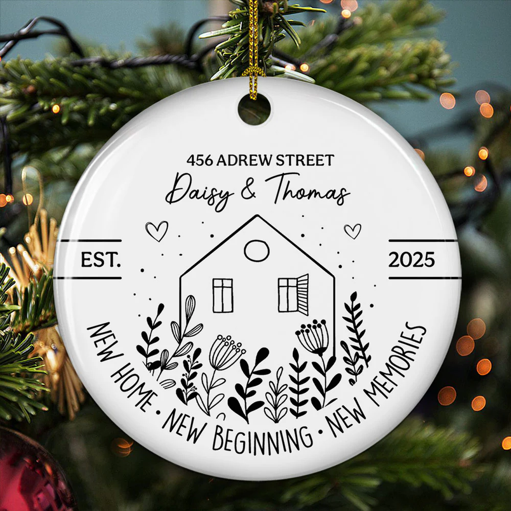 Home Sweet Home - Personalized Custom Ceramic Ornament - Image 5