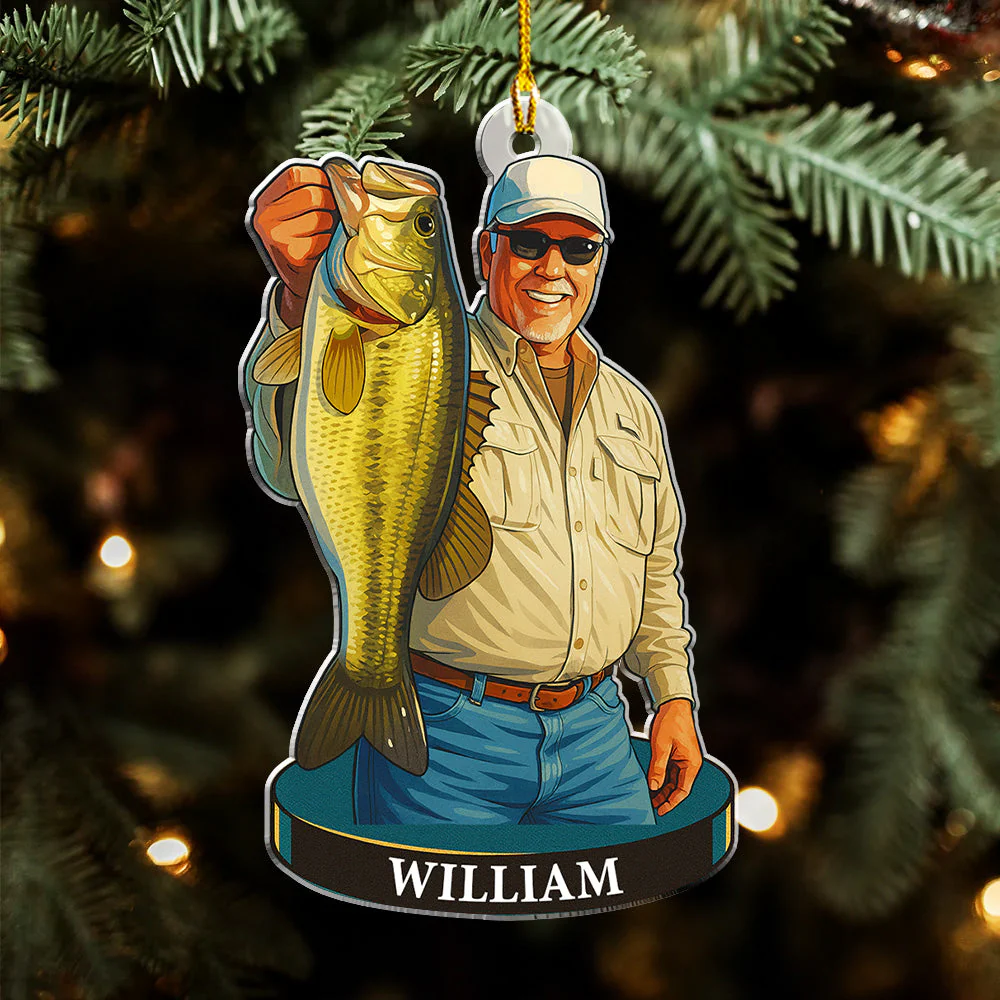 Hooked On Happiness - Personalized Custom Acrylic Ornament - Image 5