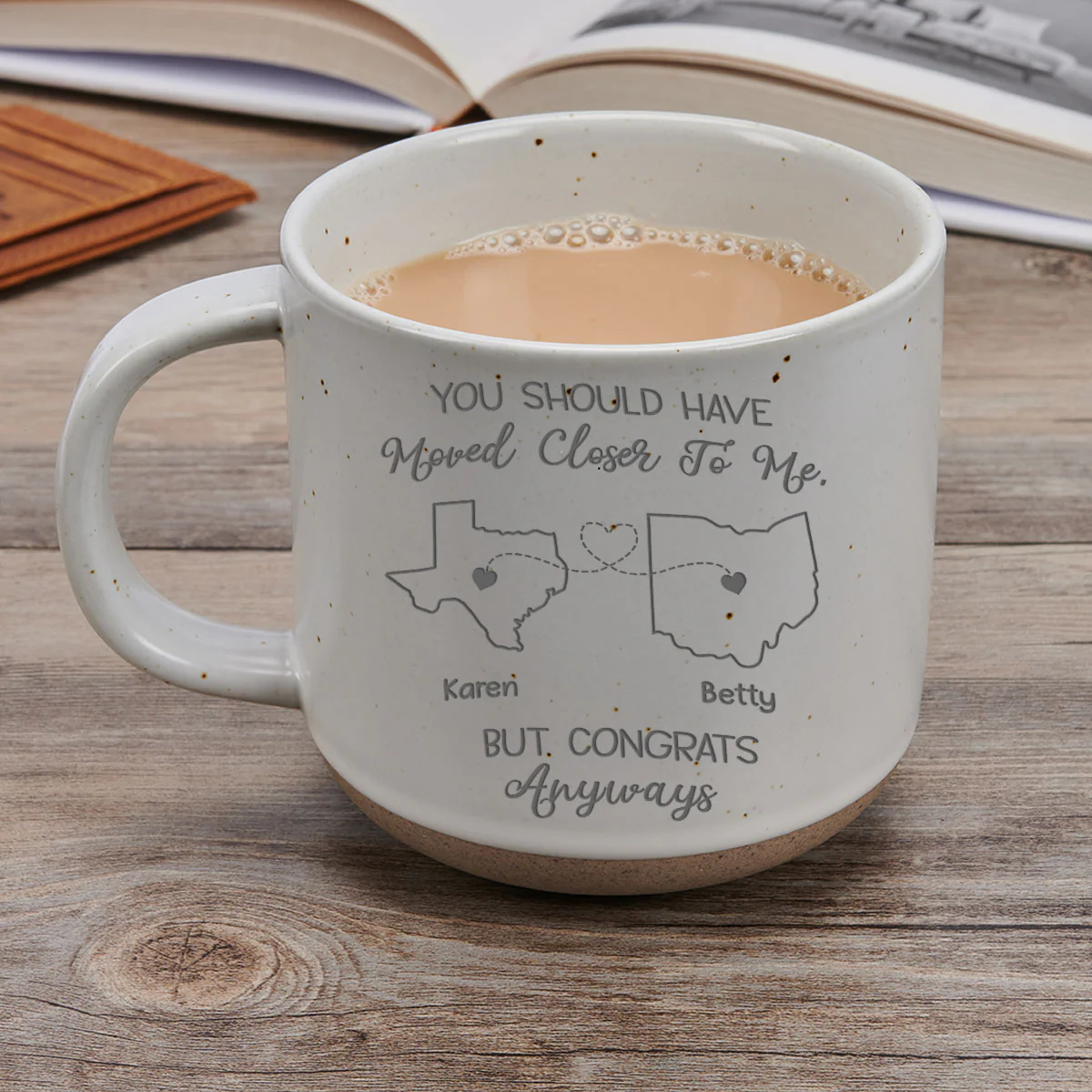 Hope The Neighbors Like You - Personalized Custom Engraved Pottery Mug - Image 3