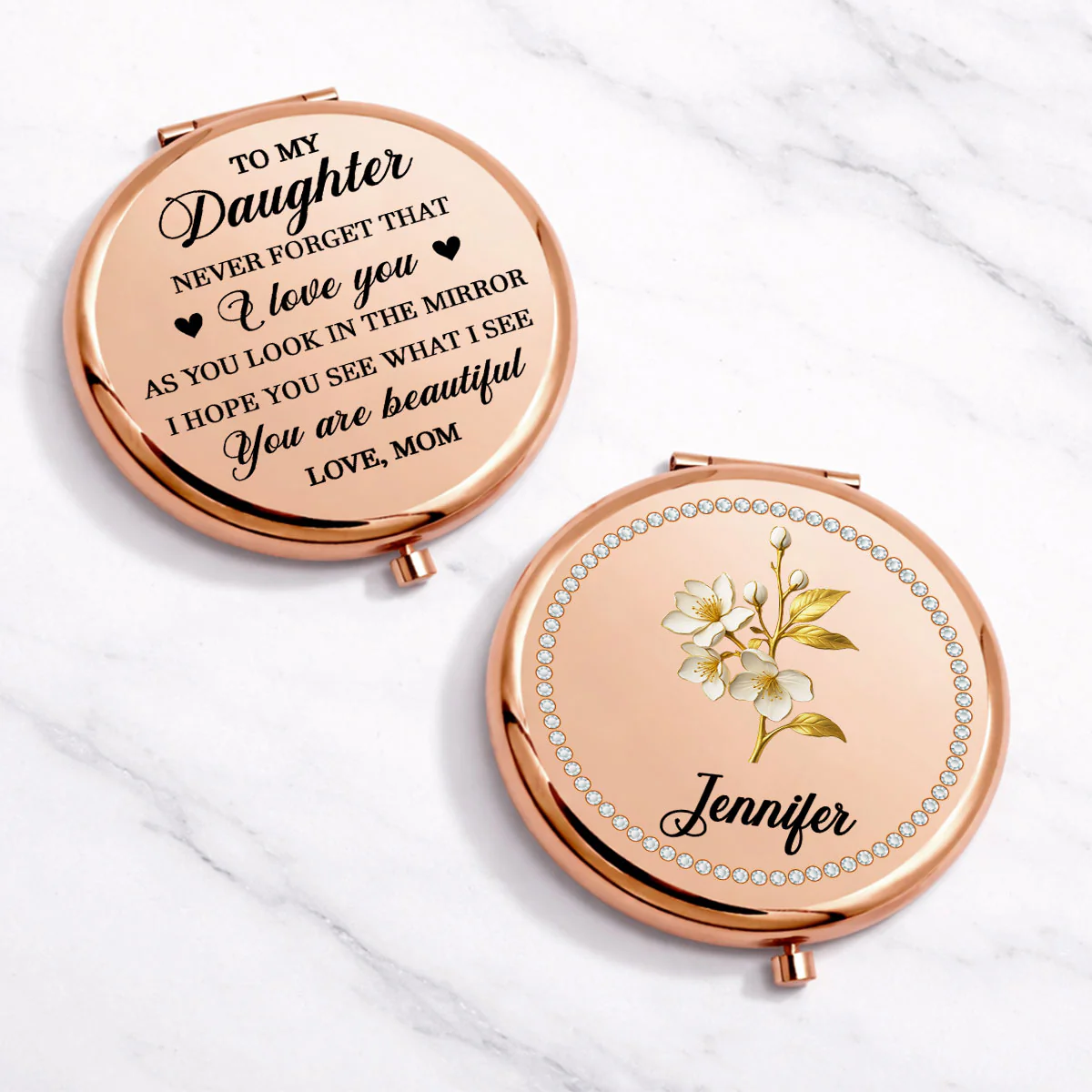 How Beautiful You Are - Personalized Custom 3D Effect Compact Mirror - Image 2