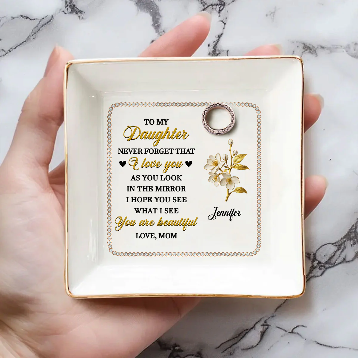 How Beautiful You Are - Personalized Custom 3D Effect Jewelry Dish - Image 3