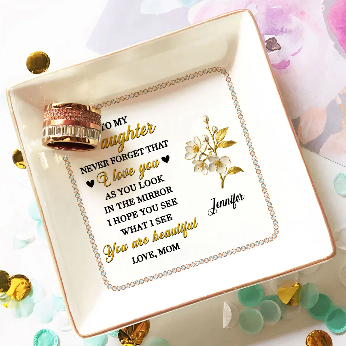 How Beautiful You Are - Personalized Custom 3D Effect Jewelry Dish - Image 5