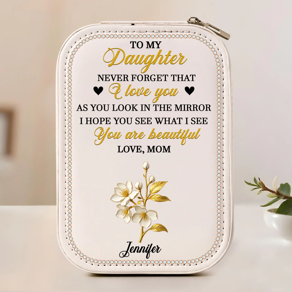 How Beautiful You Are - Personalized Custom Jewelry Box With LED Mirror - Image 3