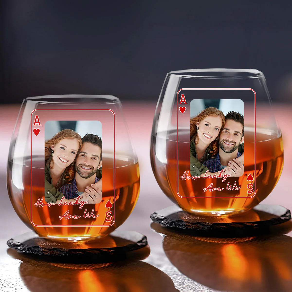 How Did I Get So Lucky - Personalized Custom Wine Glass - Image 3