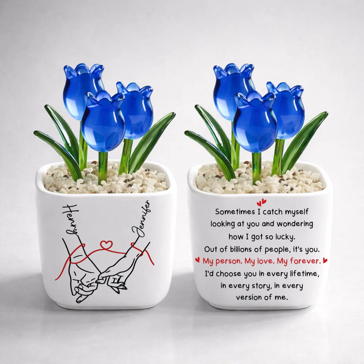 How Lucky I Am 2 - Personalized Custom Glass Everlasting Tulips - Image 7