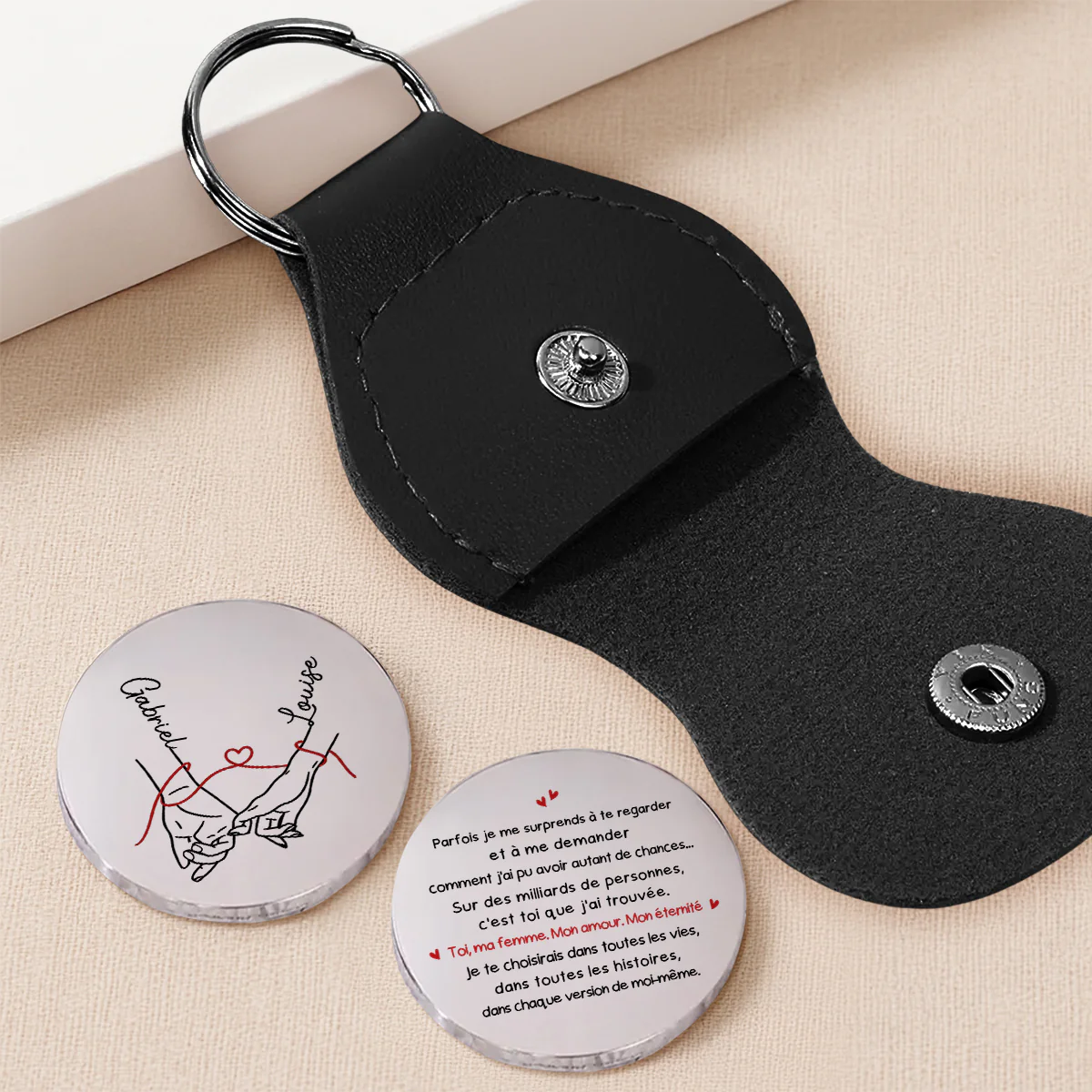 How Lucky I Am French Version - Personalized Custom Pocket Hug - Image 2