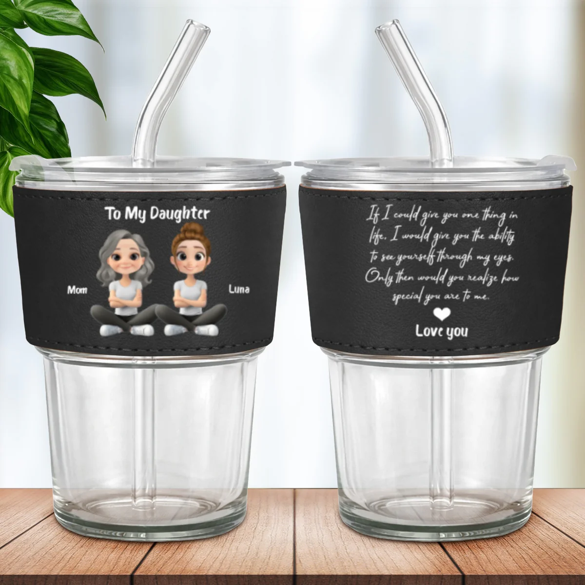 How Special You Are - Personalized Custom Leather Glass Cup - Image 7