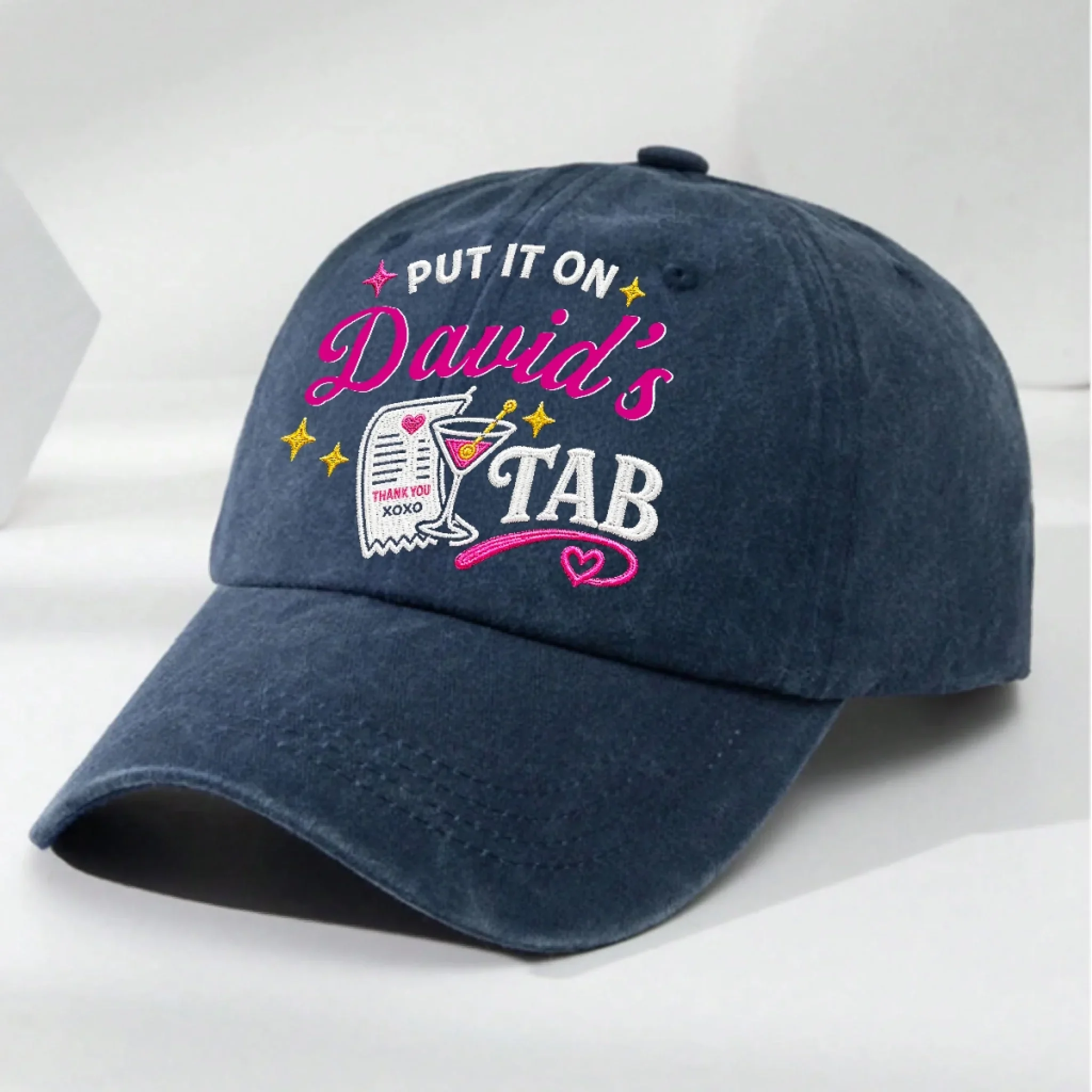 Hubby Approved Purchase - Personalized Custom Vintage Washed Denim Cap - Image 3