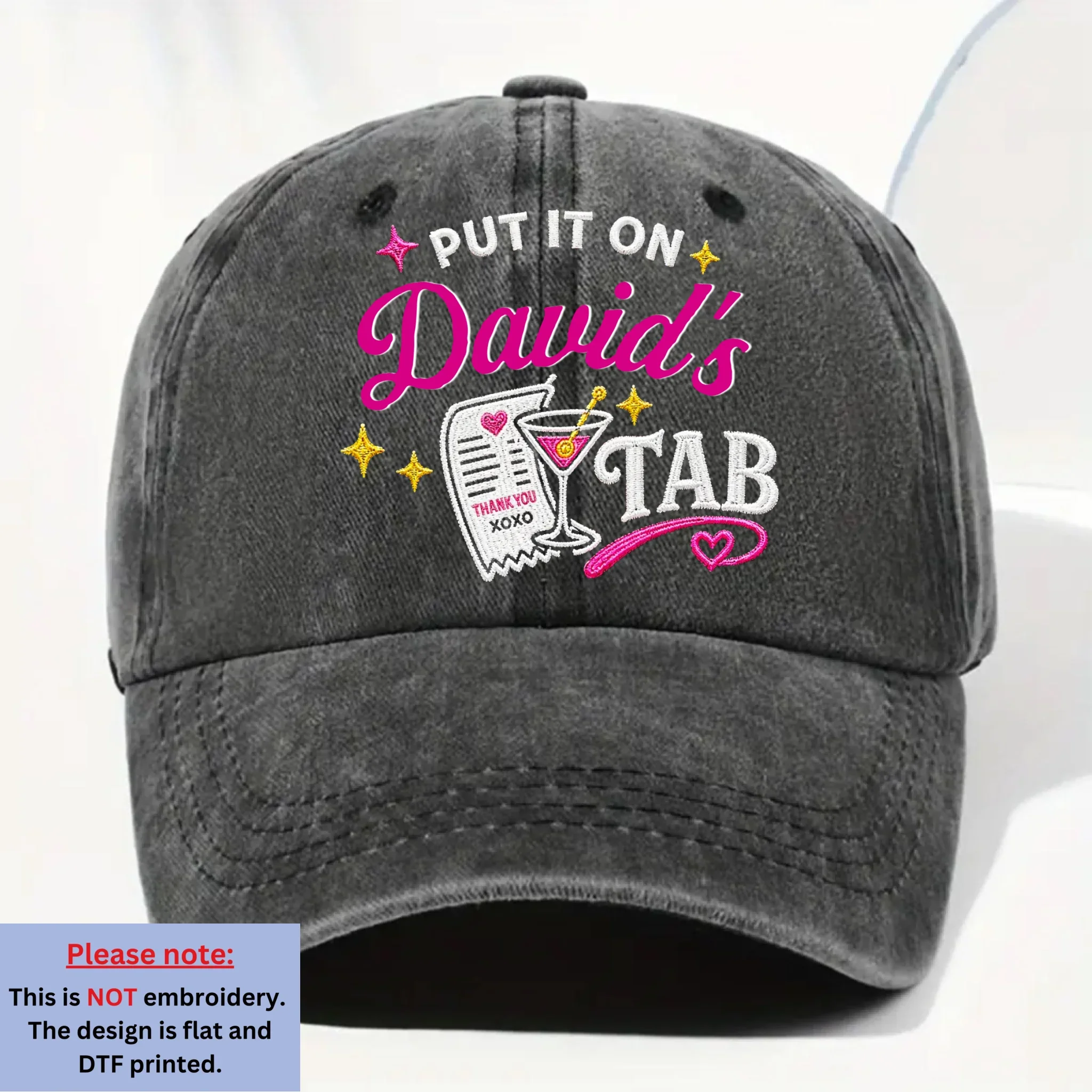 Hubby Approved Purchase - Personalized Custom Vintage Washed Denim Cap - Image 7