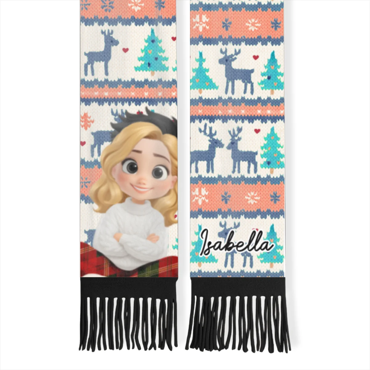 Human Cartoon - Personalized Custom Scarf - Image 11
