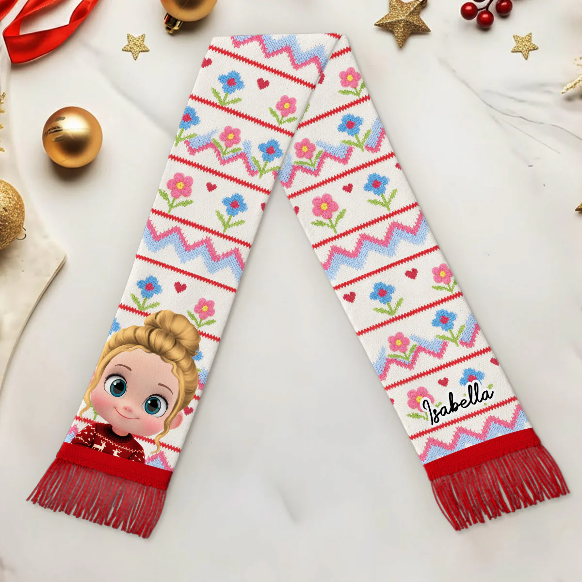 Human Cartoon - Personalized Custom Scarf - Image 2
