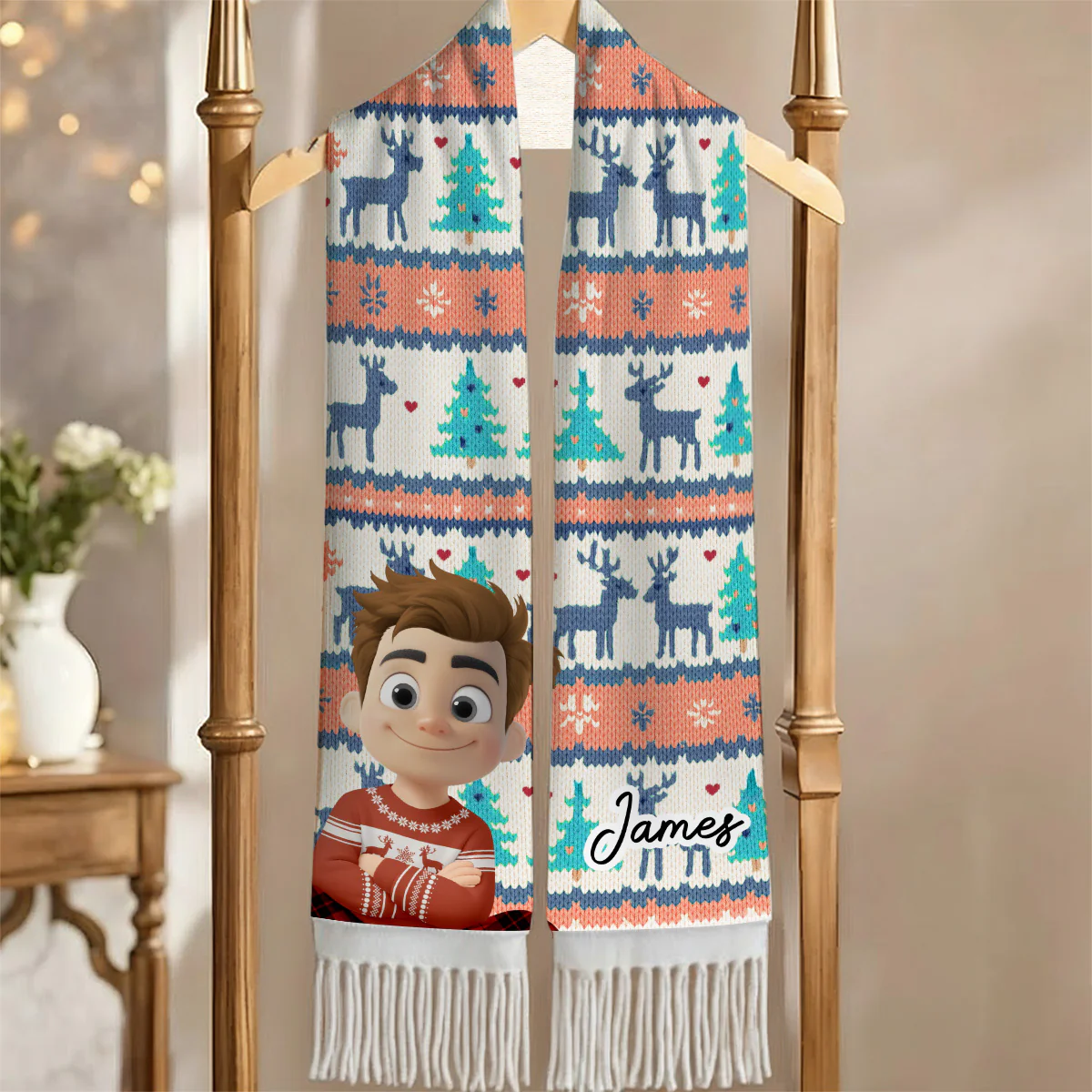 Human Cartoon - Personalized Custom Scarf - Image 3