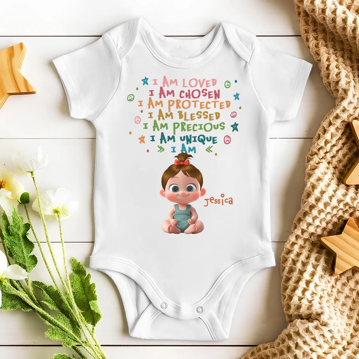 I am Loved - Personalized Custom Baby Onesie - Image 2
